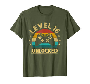 Funny shirts V-neck Tank top Hoodie sweatshirt usa uk au ca gifts for Level 16 Unlocked TShirt  Video Gamer 16th Birthday Gift 2510990