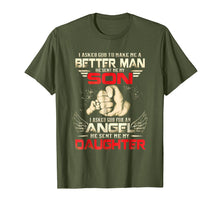 Load image into Gallery viewer, Funny shirts V-neck Tank top Hoodie sweatshirt usa uk au ca gifts for I Asked God To Make Me A Better Man He Sent Me My Son Tshirt 1140352
