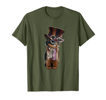 Load image into Gallery viewer, Steampunk Kitten with hat, glasses gift vintage t shirt
