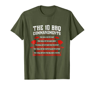 Funny shirts V-neck Tank top Hoodie sweatshirt usa uk au ca gifts for The Ten 10 BBQ Commandments - BBQ Grill Lovers Meme Gift 2653838