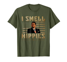 Load image into Gallery viewer, Funny shirts V-neck Tank top Hoodie sweatshirt usa uk au ca gifts for I Smell Hippies - Retro Ronald Reagan T-Shirt 2461454
