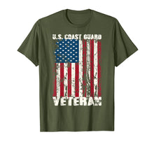 Load image into Gallery viewer, US Coast Guard Veteran USCG American Flag TShirt
