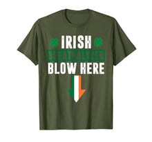 Load image into Gallery viewer, St patricks day Shamrock Irish breathalyzer blow here Funny TShirt411855
