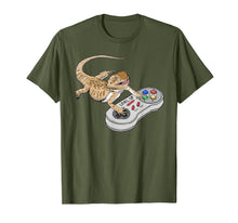 Load image into Gallery viewer, Bearded Dragon Playing Video Game Reptiles Pagona Gamers T-Shirt-81726
