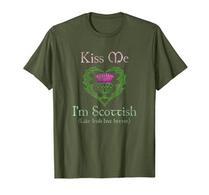 St. Patrick's Day Funny Scottish Kiss Me I'm Scottish T-Shirt-285402