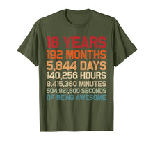 Load image into Gallery viewer, Vintage 16 Years of Being Awesome Unique 16th Birthday Gifts T-Shirt-1692777
