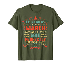 Legends Were Born In March 2000 20th Birthday Gifts TShirt866477