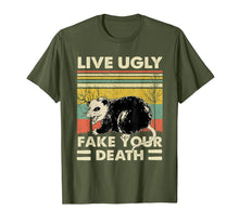 Load image into Gallery viewer, Live Ugly Fake Your Death Opossum Funny Ugly Cat Vintage TShirt47856
