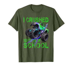 I Crushed 100 Days Of School Monster Truck Kids Boys T-Shirt-901002