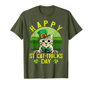 St Patricks Day Gifts Happy St Cat Tricks Day Cat Leprechaun TShirt856347