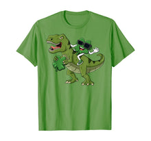 Load image into Gallery viewer, Shamrock Riding T Rex St Patrick's Day Boys Girls Kids T-Shirt-50753
