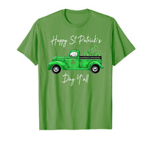 Load image into Gallery viewer, Green Truck With Shamrocks Happy St Patrick's Day Y'all T-Shirt-187875

