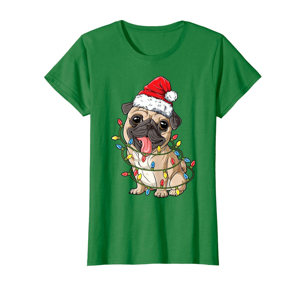 Funny shirts V-neck Tank top Hoodie sweatshirt usa uk au ca gifts for Pug Christmas Tree Lights Santa Dog Xmas Gifts Boys Pugmas T-Shirt 180692