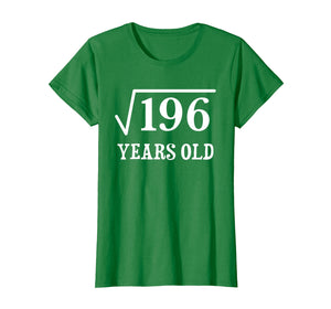 Funny shirts V-neck Tank top Hoodie sweatshirt usa uk au ca gifts for Square Root of 196 14 yrs years old 14th birthday T-Shirt 1043676