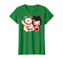Load image into Gallery viewer, Funny shirts V-neck Tank top Hoodie sweatshirt usa uk au ca gifts for Maneki Neko Lucky Beckoning Cat with cute girl t-shirt 1047449
