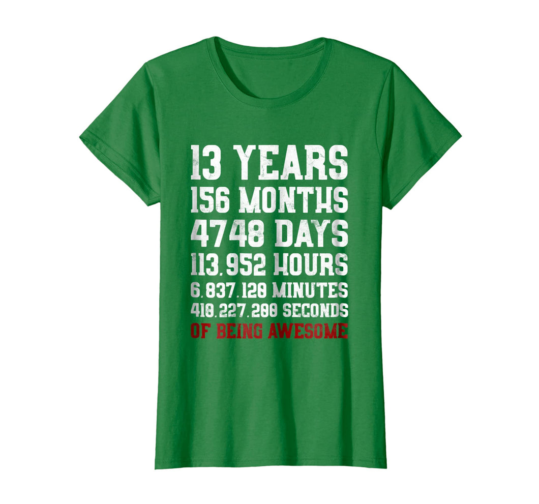 13 Years Old Of Being Awesome T-Shirt 13th Birthday Tee Gift