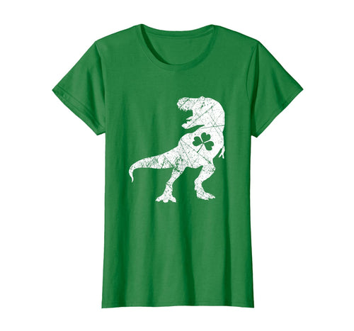 Dinosaur Shamrock Green St Patrick's Day Gifts Boys Kids T-Shirt-2466370