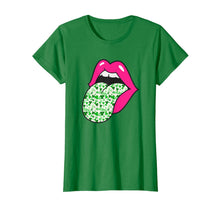 Load image into Gallery viewer, Hot Pink Lips Shamrock Tongue Trendy St Patrick's Day Print TShirt728937
