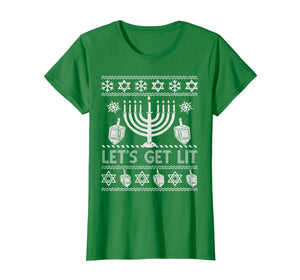 Funny shirts V-neck Tank top Hoodie sweatshirt usa uk au ca gifts for Hanukkah Shirt For Women Kids Men Let's Get Lit Gift Jewish T-Shirt 379996
