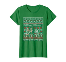 Load image into Gallery viewer, Funny shirts V-neck Tank top Hoodie sweatshirt usa uk au ca gifts for Woman Yelling at Cat Meme Ugly Christmas Sweater Style T-Shirt 119645
