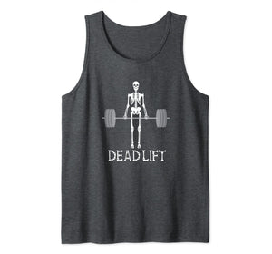 Skeleton Dead Lift Funny Halloween Lifting Weights Men Women Tank Top