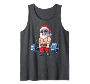 Funny shirts V-neck Tank top Hoodie sweatshirt usa uk au ca gifts for Santa Weightlifting Christmas Fitness Gym Deadlift Xmas Men Tank Top 609535