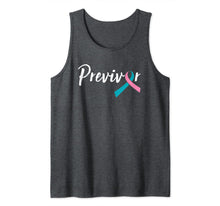Load image into Gallery viewer, Script Previvor With Pink &amp; Teal Ribbon Tank Top

