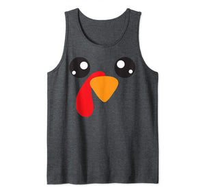 Turkey Face Funny Thanksgiving Day Costume Boys Girls Adults Tank Top