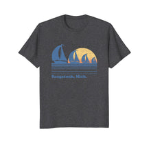 Load image into Gallery viewer, Saugatuck MI Sailboat T-Shirt Vintage 80s Sunset Tee
