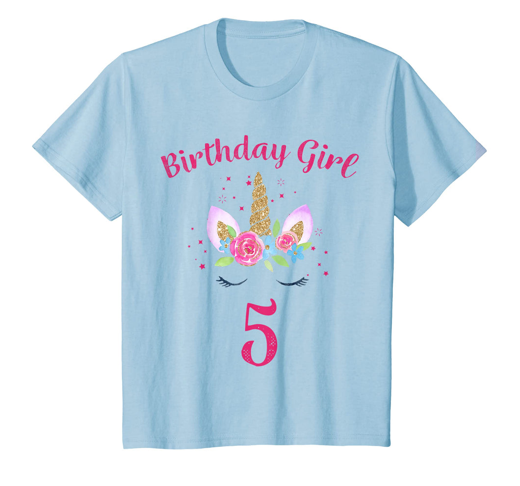 Funny shirts V-neck Tank top Hoodie sweatshirt usa uk au ca gifts for Kids 5th Birthday Girl Unicorn Shirt 5th Birthday Outfit 1144886