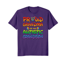 Load image into Gallery viewer, Funny shirts V-neck Tank top Hoodie sweatshirt usa uk au ca gifts for Autism Awareness Proud Grandma Of Autistic Grandson Shirt 2130161
