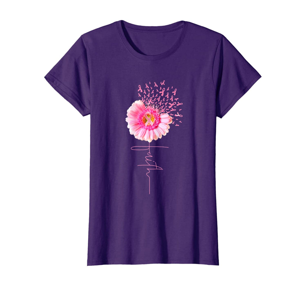 Pink Ribbon Daisy Faith - Breast Cancer T Shirt T-Shirt 29177