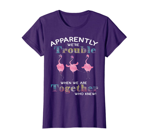 Funny shirts V-neck Tank top Hoodie sweatshirt usa uk au ca gifts for Apparently We're Trouble When We Are Together Flamingo Shirt 78557