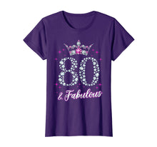 Load image into Gallery viewer, Womens 80 And Fabulous 1939 80Th Birthday Gift T-Shirt
