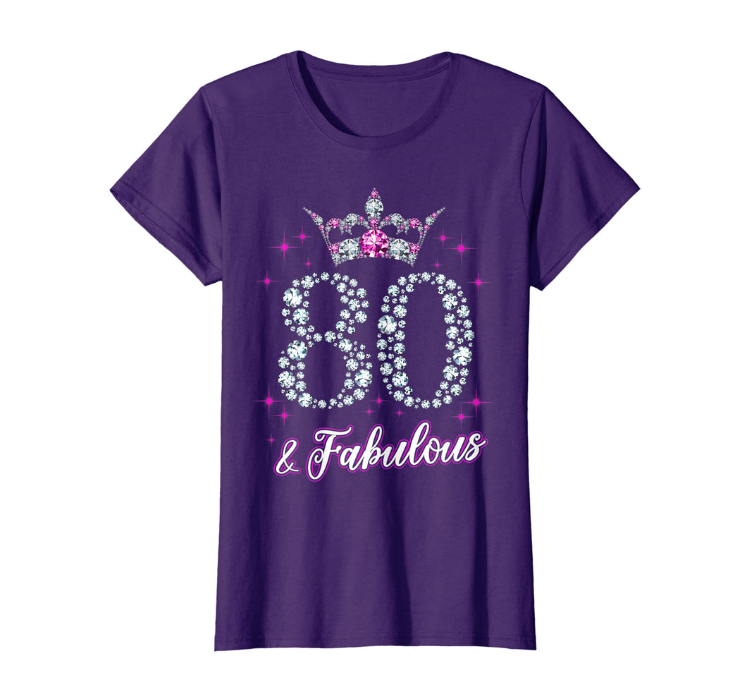 Womens 80 And Fabulous 1939 80th Birthday Gift T-Shirt