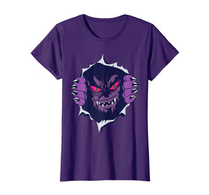 Scary Purple Monster Coming Out Of Chest Funny Halloween T-Shirt