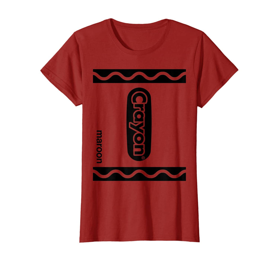 Maroon Crayon Box Full Set Of Crayons Halloween Costume  T-Shirt