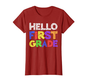 Funny shirts V-neck Tank top Hoodie sweatshirt usa uk au ca gifts for Hello First Grade T-Shirt 1st Grade Back To School 1083241