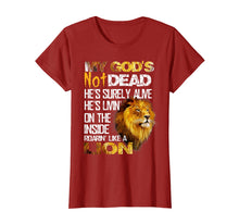 Load image into Gallery viewer, Funny shirts V-neck Tank top Hoodie sweatshirt usa uk au ca gifts for My God&#39;s Not Dead Lion Christian Christ Cross Faith T-Shirt 1019269
