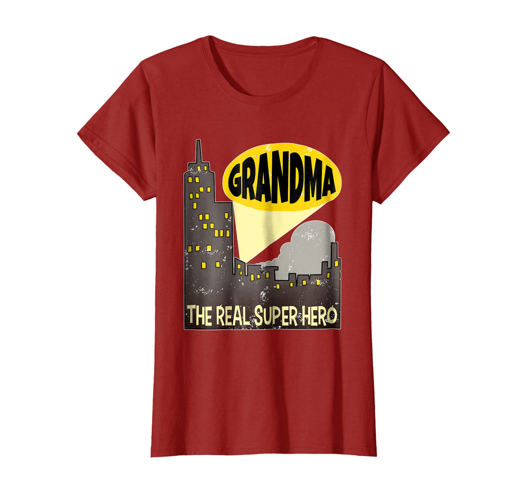 Womens Super Grandma T-Shirt Grandma The Real Superhero Tee Gifts
