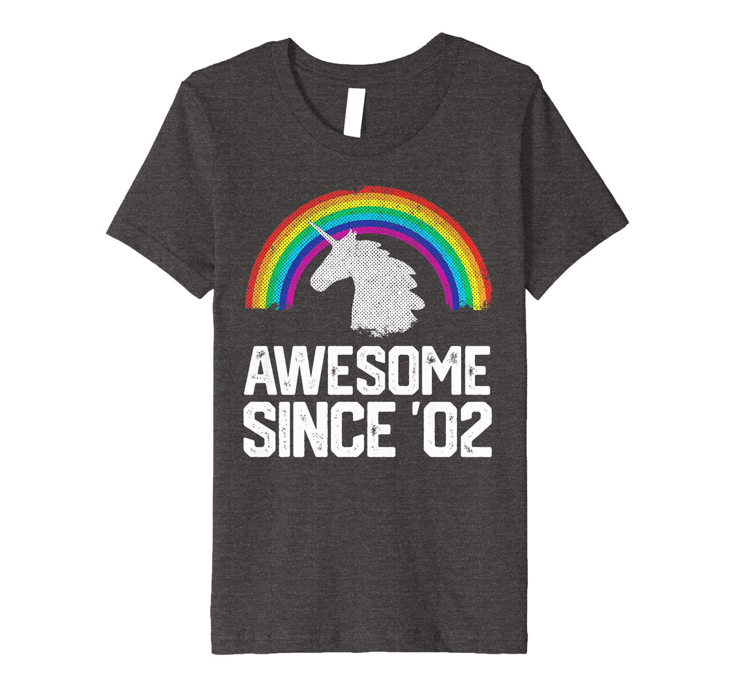 Funny shirts V-neck Tank top Hoodie sweatshirt usa uk au ca gifts for Unicorn Rainbow 2002 17 Year Old 17th Birthday Gifts T-Shirt 1901102