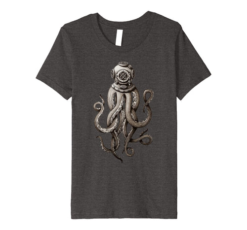 Funny shirts V-neck Tank top Hoodie sweatshirt usa uk au ca gifts for Vintage SCUBA Diver Octopus T-shirt, Kraken Helmet t-shirt 1557839