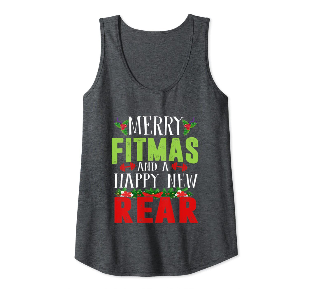 Funny shirts V-neck Tank top Hoodie sweatshirt usa uk au ca gifts for Merry Fitmas and A Happy New Rear Christmas Fitness Workout Tank Top 494881