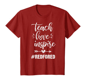 Funny shirts V-neck Tank top Hoodie sweatshirt usa uk au ca gifts for Teach Love Inspire Red For Ed Gift Teacher Supporter Vintage T-Shirt 156778