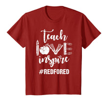 Load image into Gallery viewer, Teach Love Inspire Red For Ed Gift Teacher Supporter Vintage T-Shirt

