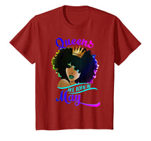 Load image into Gallery viewer, Queens Are Born In May Birthday T-Shirt Black Women Gifts
