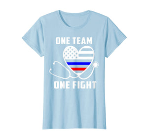 Funny shirts V-neck Tank top Hoodie sweatshirt usa uk au ca gifts for ONE TEAM ONE FIGHT - NURSE SUPPORT POLICE & FIREFIGHTER SHIR 2916752