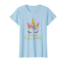 Load image into Gallery viewer, Funny shirts V-neck Tank top Hoodie sweatshirt usa uk au ca gifts for Cute 11th Birthday Unicorn Girls Tshirt, Awesome since 2008 1012434
