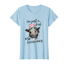 Load image into Gallery viewer, Funny shirts V-neck Tank top Hoodie sweatshirt usa uk au ca gifts for Cow Floral I&#39;m Just A Girl Who Loves Cows Farmer T Shirt 314900
