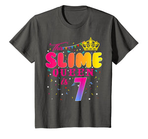 Funny shirts V-neck Tank top Hoodie sweatshirt usa uk au ca gifts for Kids 7 Years Old 7th Birthday Slime Queen Shirt Girl Gift Party 1376779